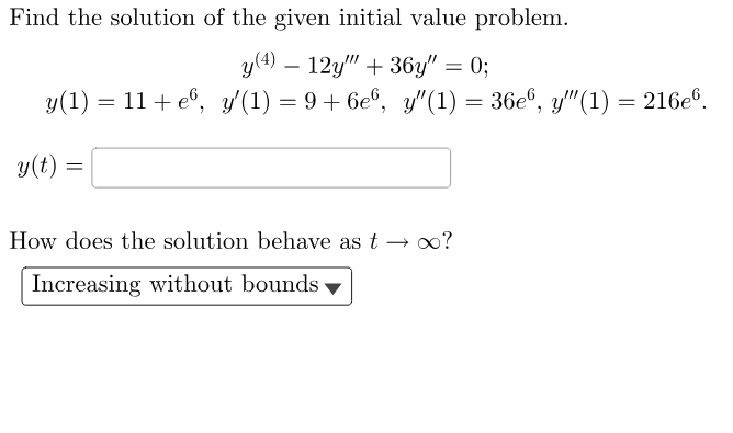 Solved Find The Solution Of The Given Initial Value Problem