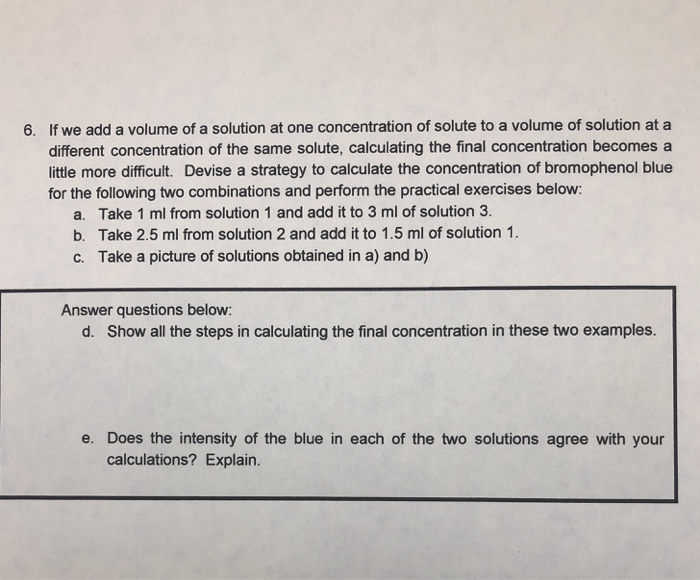 how to find concentration of a solution with volume