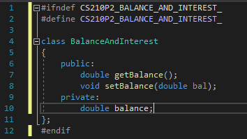 Solved 1 #include "BalanceAndInterest.h" E double | Chegg.com