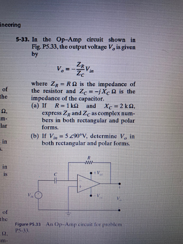 Solved ineering 5-33. In the Op-Amp circuit shown in Fig. | Chegg.com