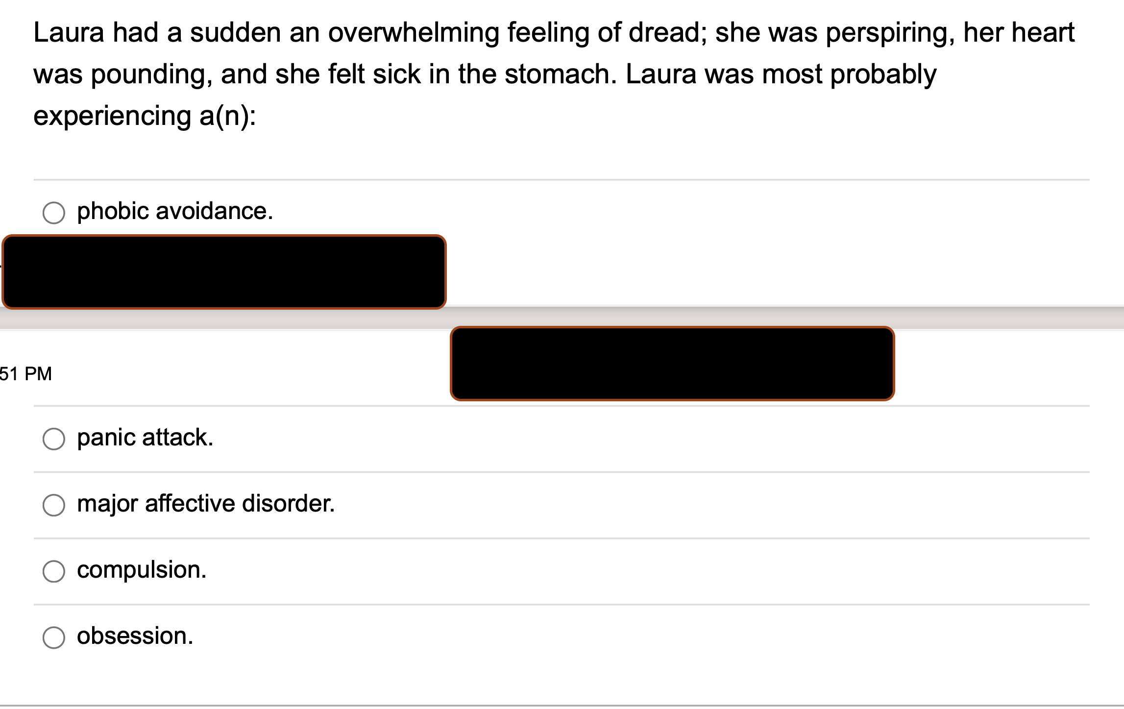 Solved Laura had a sudden an overwhelming feeling of dread;