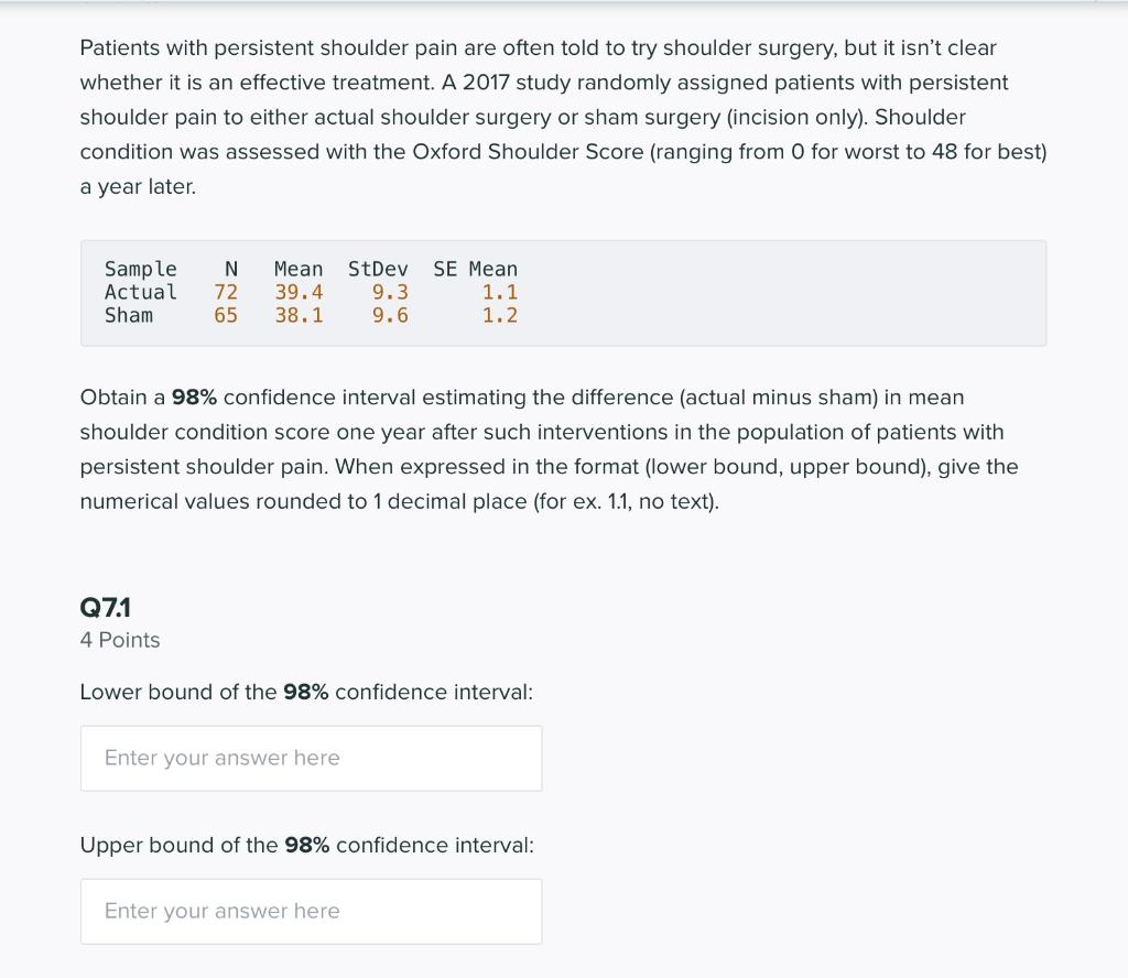 Solved Patients with persistent shoulder pain are often told