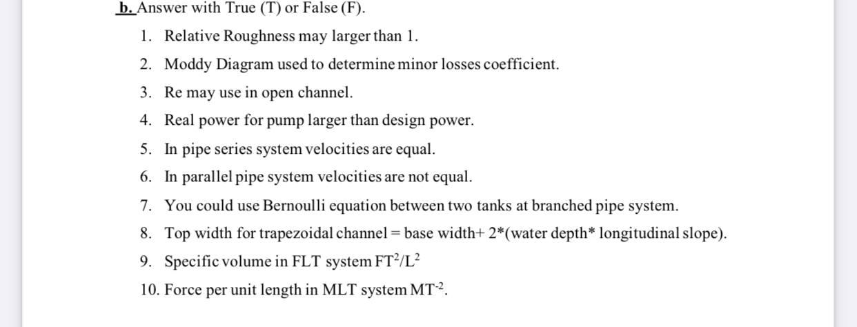 Solved B. Answer With True (T) Or False (F). 1. Relative | Chegg.com