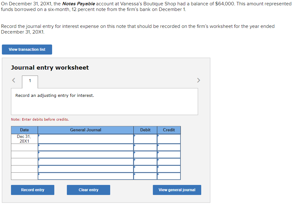 Solved On December 31, 20X1, The Notes Payable Account At | Chegg.com