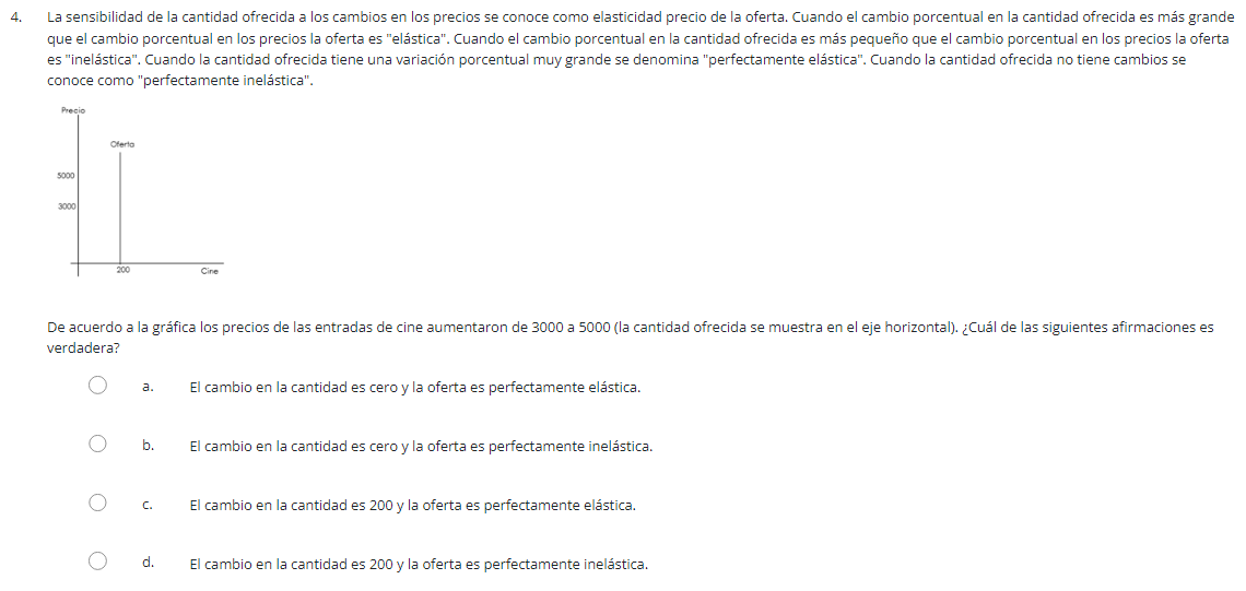 La sensibilidad de la cantidad ofrecida a los cambios en los precios se conoce como elasticidad precio de la oferta. Cuando e