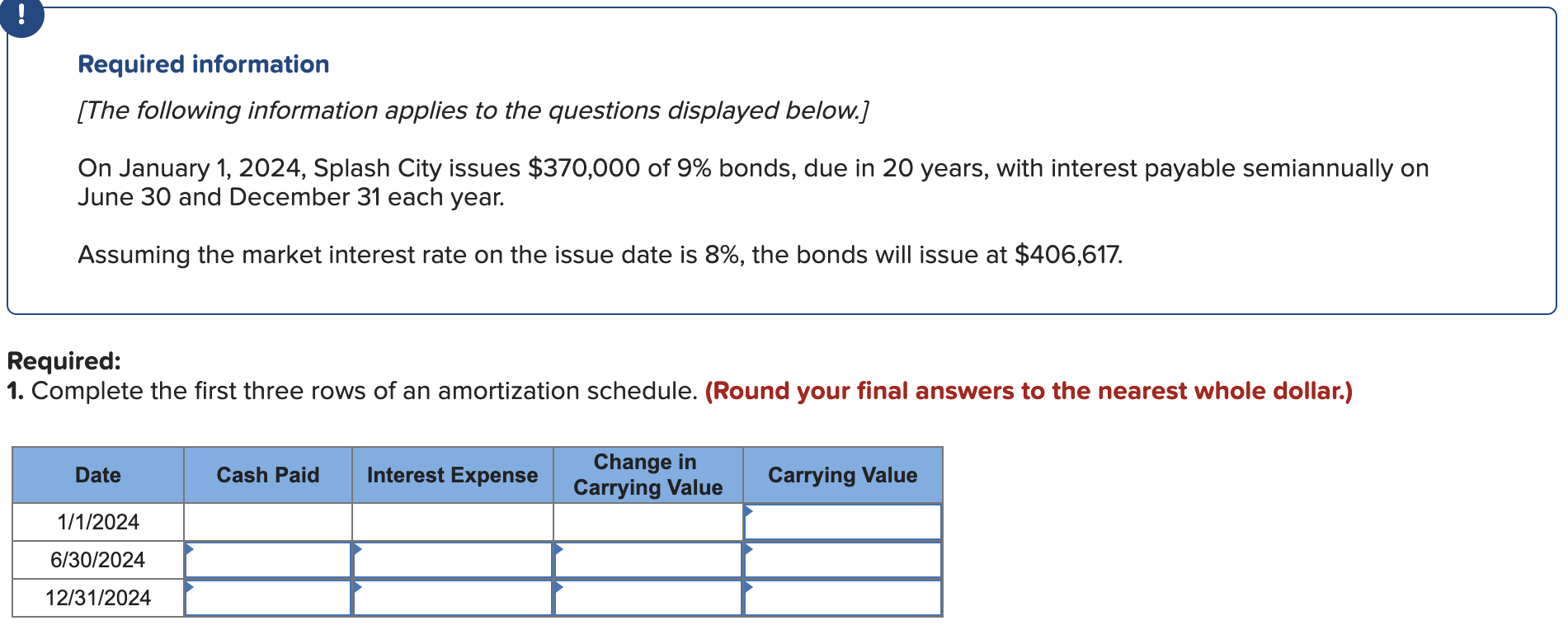Solved 2. Record the bond issue on January 1, 2025, and the