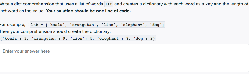 Solved Write A List Comprehension That Uses A List Of | Chegg.com