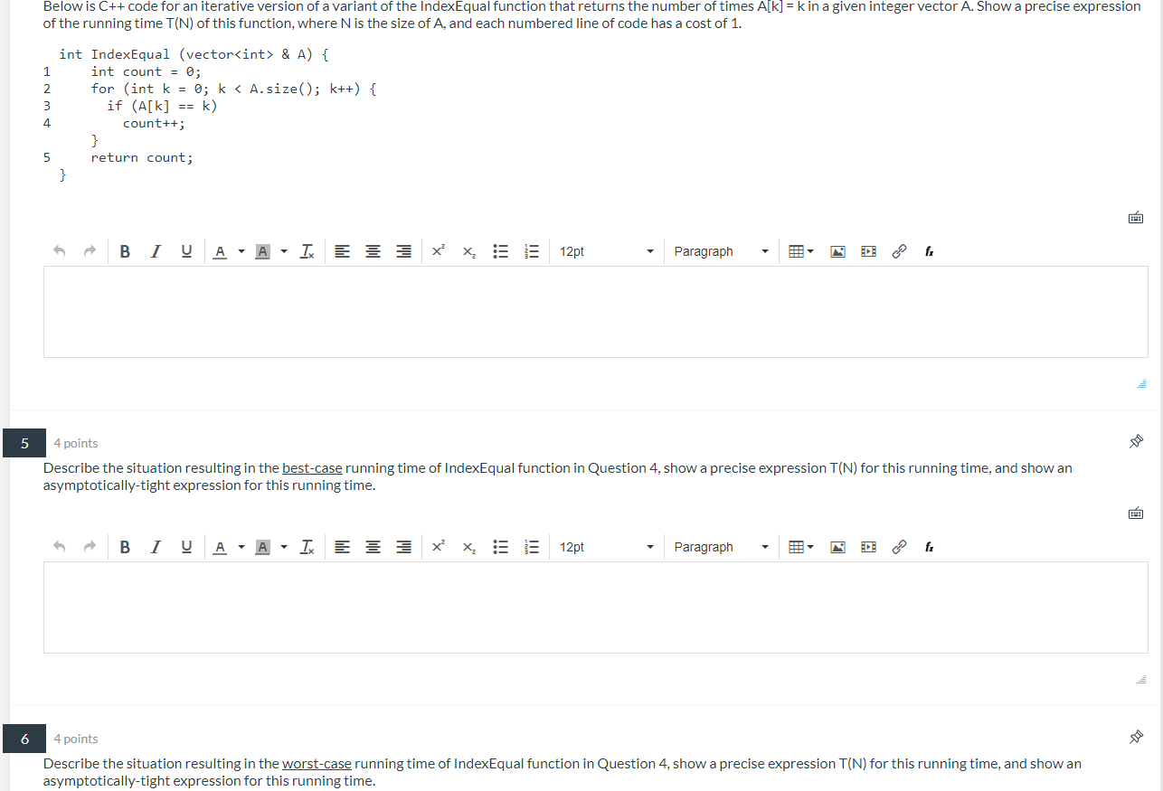 Solved Below is C++ code for an iterative version of a | Chegg.com