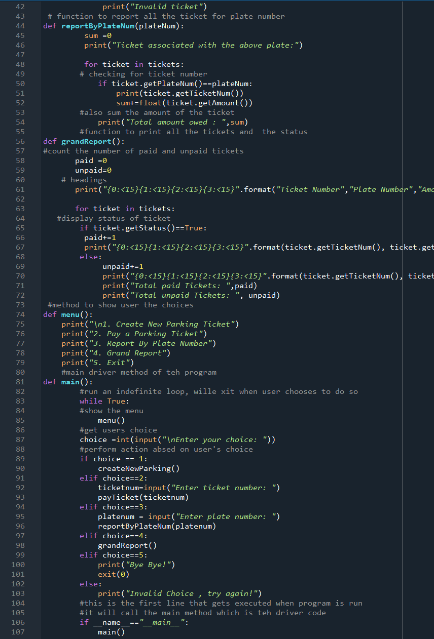 Solved class Ticket: def __init__(self,ticket_num, | Chegg.com