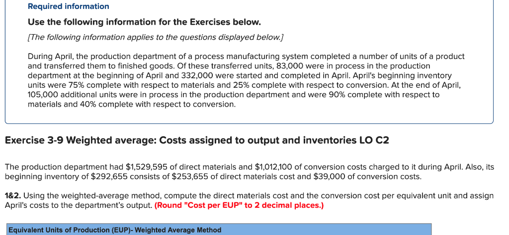 Solved Required information Use the following information | Chegg.com