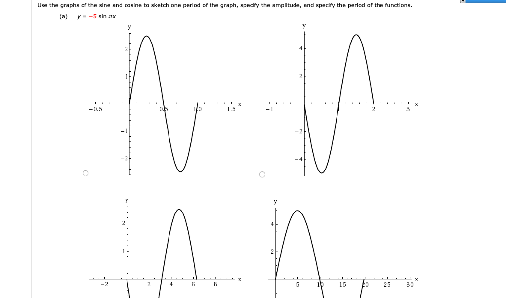 Solved Use the graphs of the sine and cosine to sketch one | Chegg.com