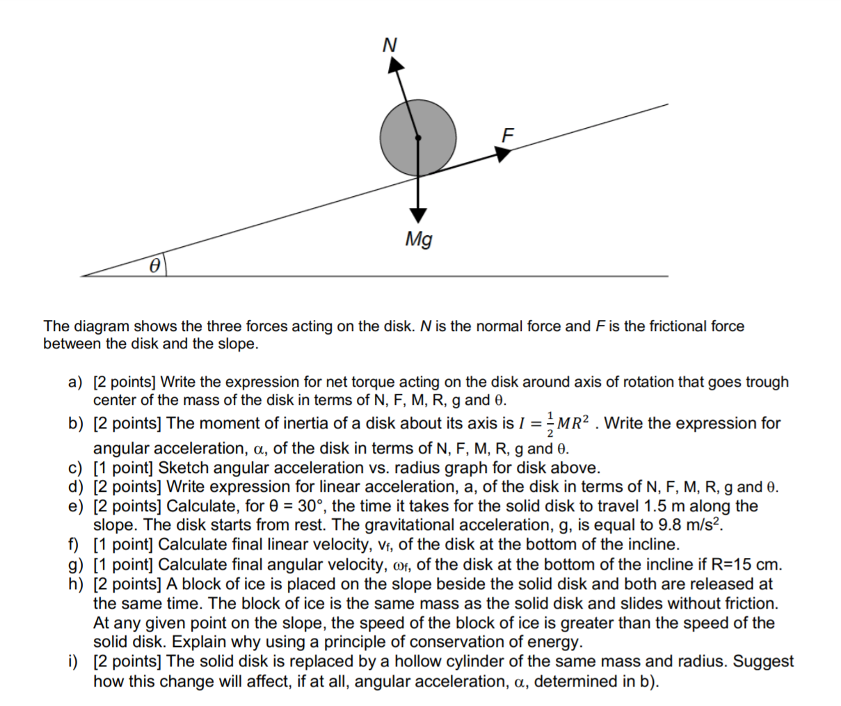 Solved N F Mg a The diagram shows the three forces acting on | Chegg.com