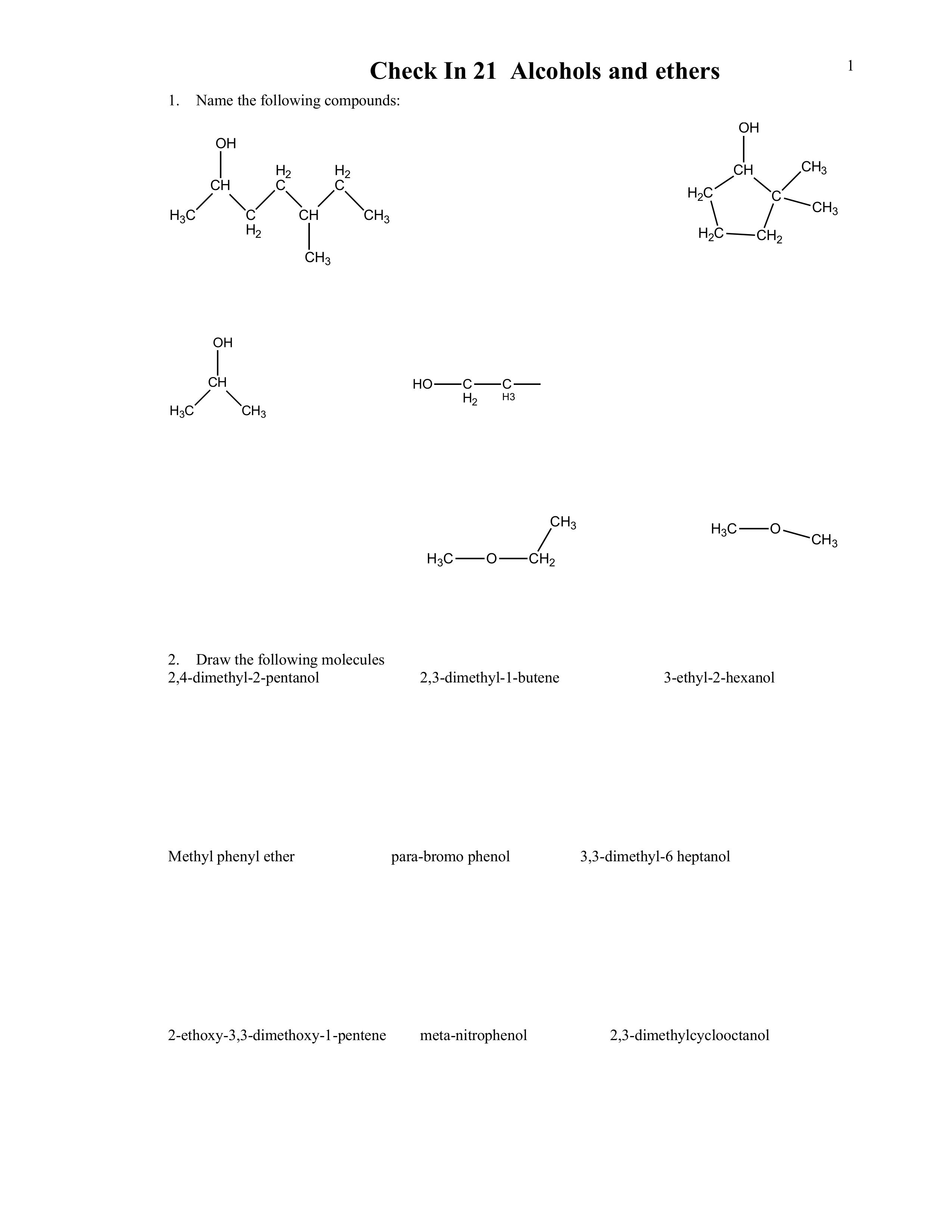 Solved Name The Following Compounds Look At Image Chegg Com