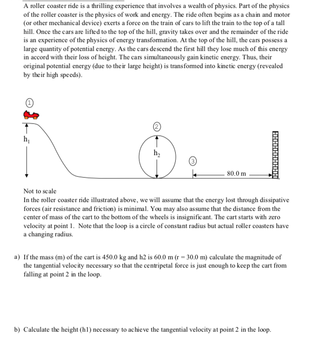 Solved A roller coaster ride is a thrilling experience that | Chegg.com