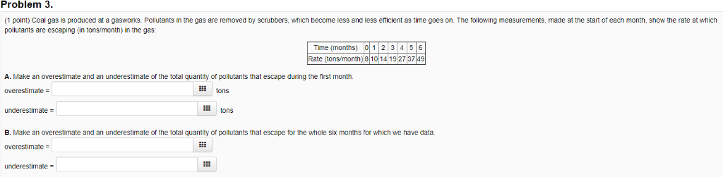 Solved Problem 3. (1 point) Coal gas is produced at a | Chegg.com