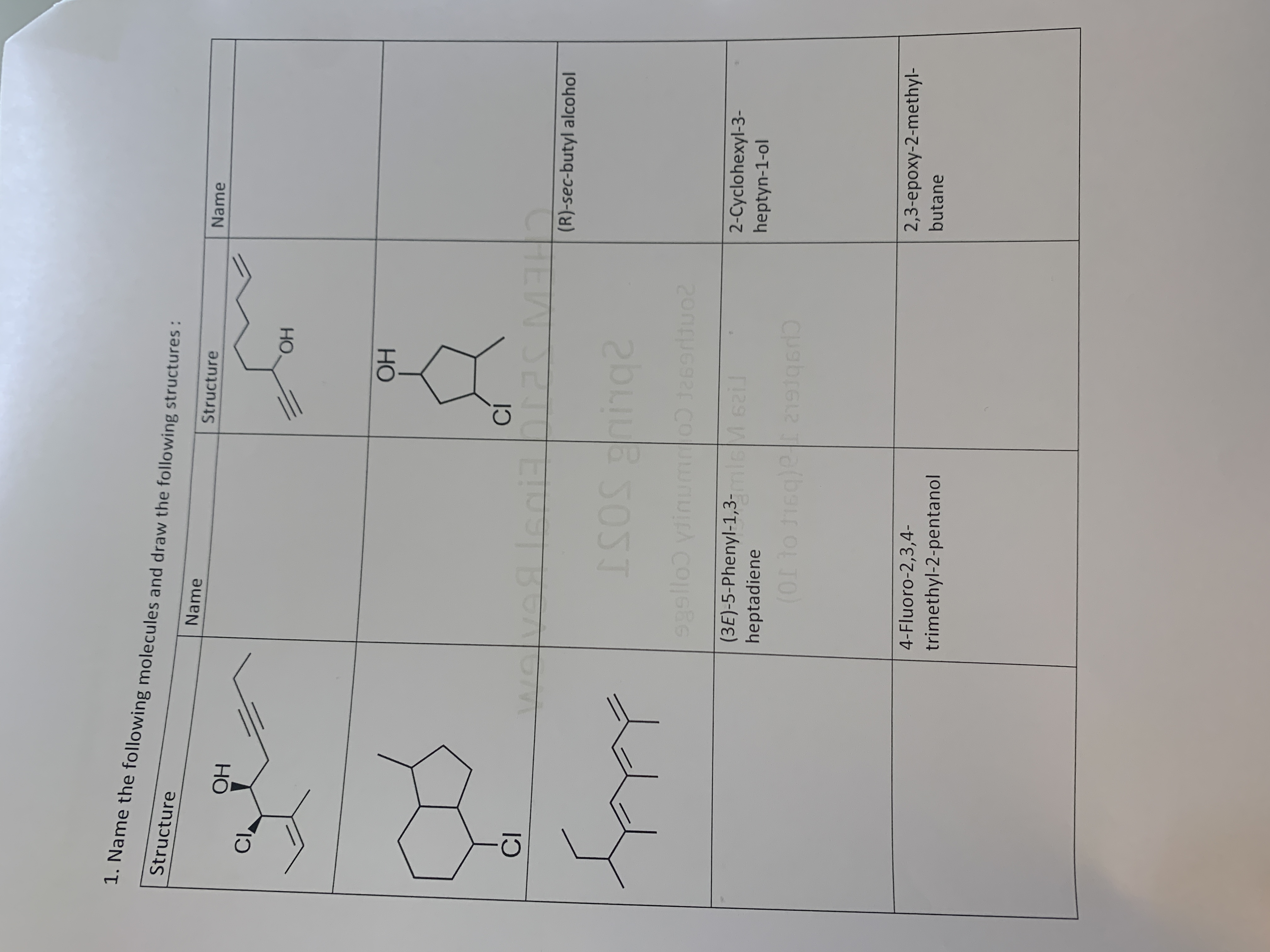 solved-structure-1-name-the-following-molecules-and-draw-chegg