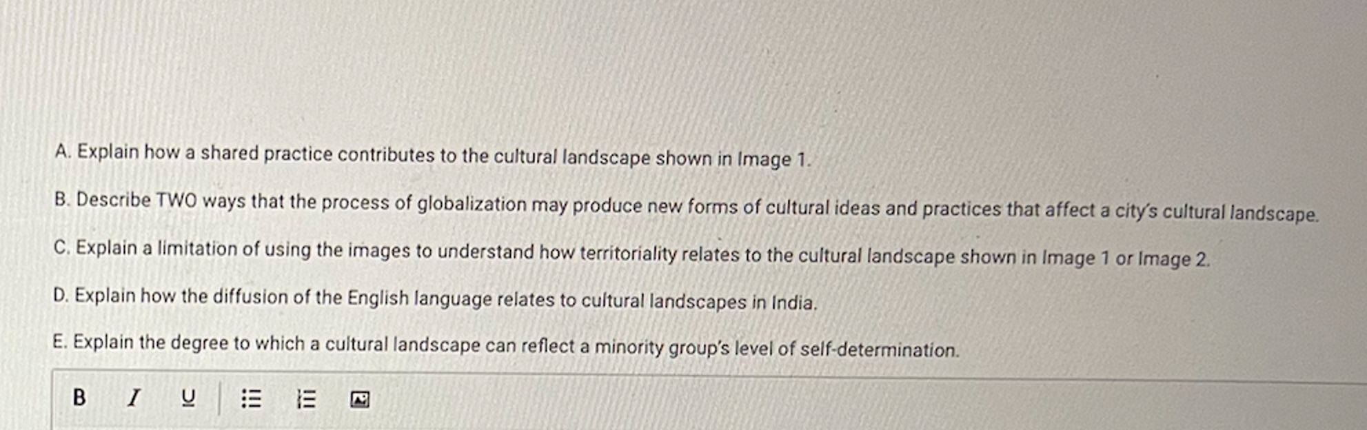 This is an FRQ on UNIT 3 ﻿of AP Human Geogeraphy A. | Chegg.com