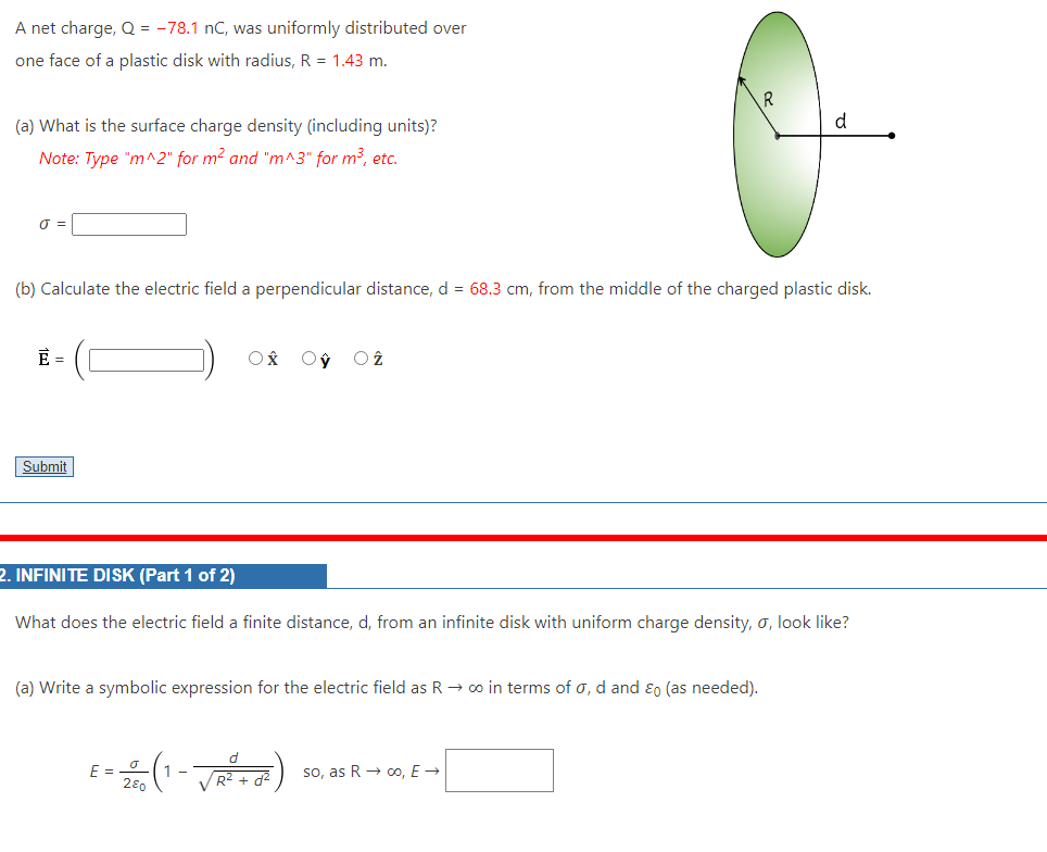 Solved A net charge, Q=−78.1nC, was uniformly distributed | Chegg.com
