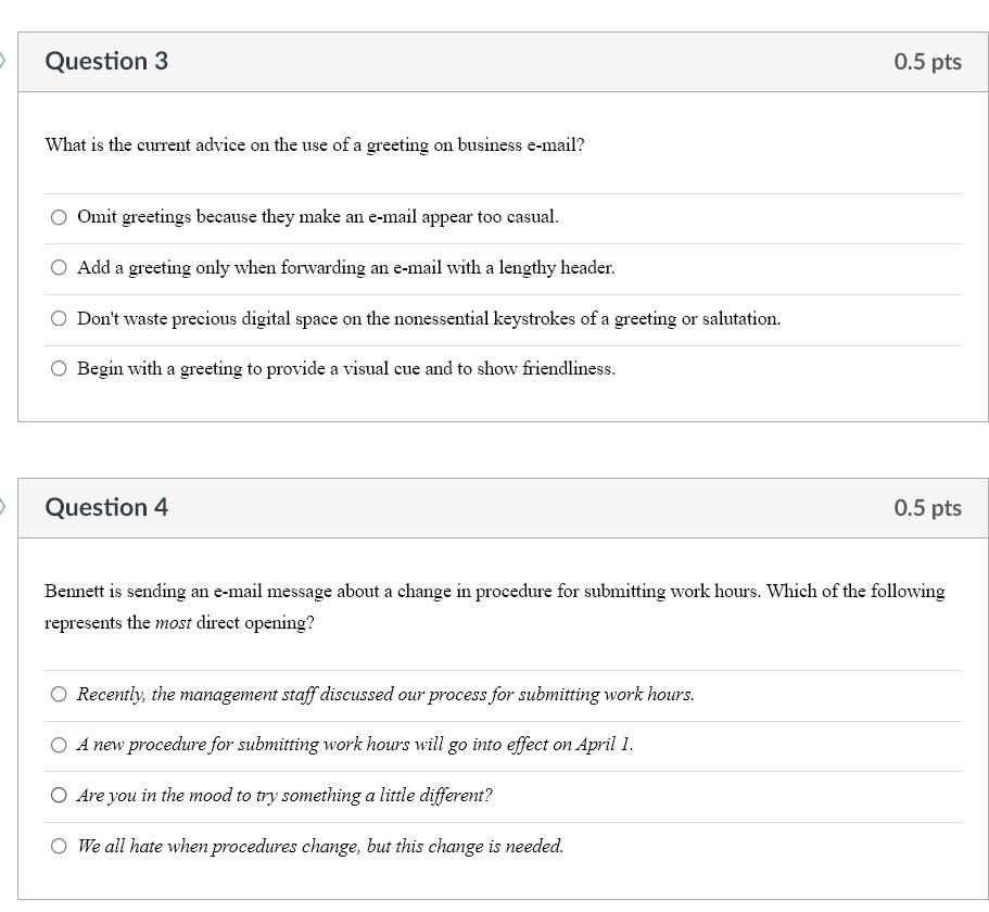 Solved Which statement about the use of e-mail in today's | Chegg.com