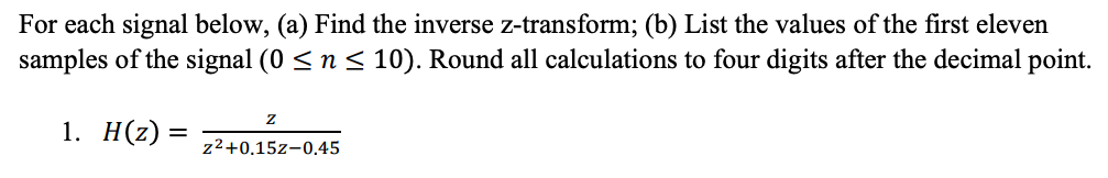 Solved For each signal below, (a) Find the inverse | Chegg.com