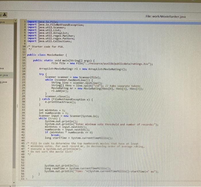 Solved Answer in Java please, use these files. Please use | Chegg.com