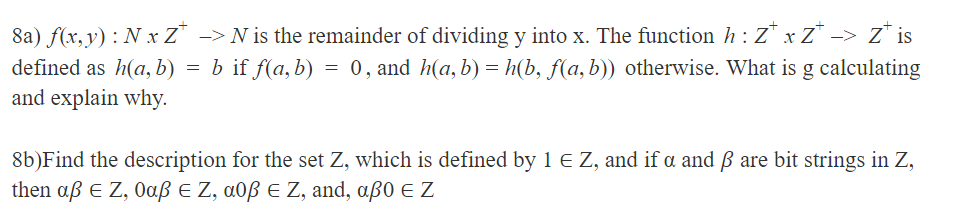 8a F X Y N X Z N Is The Remainder Of Divid Chegg Com