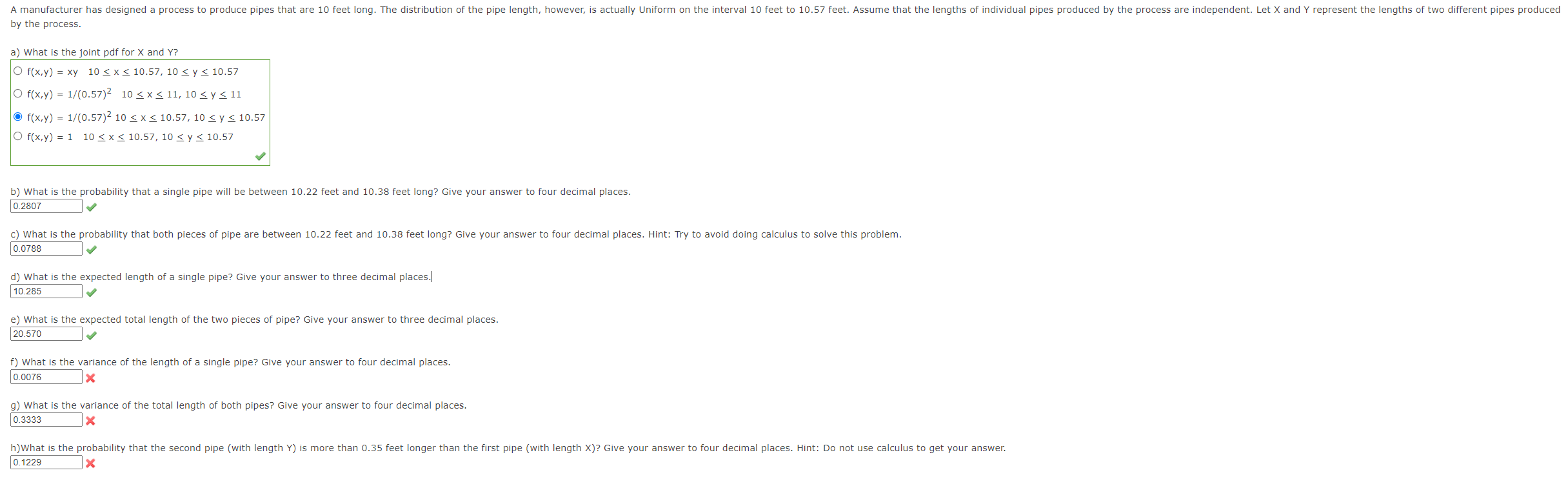 Solved by the process. a) What is the joint pdf for x and Y | Chegg.com