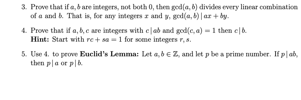 Solved 3. Prove That If A,b Are Integers, Not Both 0 , Then | Chegg.com