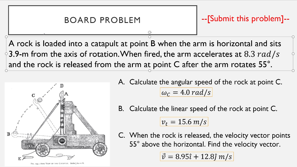 Solved BOARD PROBLEM --[Submit This Problem]-- A Rock Is | Chegg.com