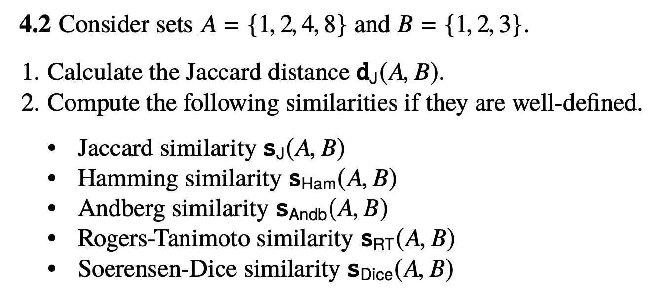 Solved 4.2 Consider sets A={1,2,4,8} and B={1,2,3}. 1. | Chegg.com