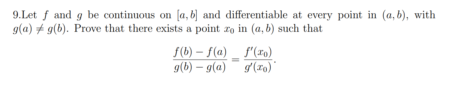 Solved 9.Let F And G Be Continuous On [a, B] And | Chegg.com