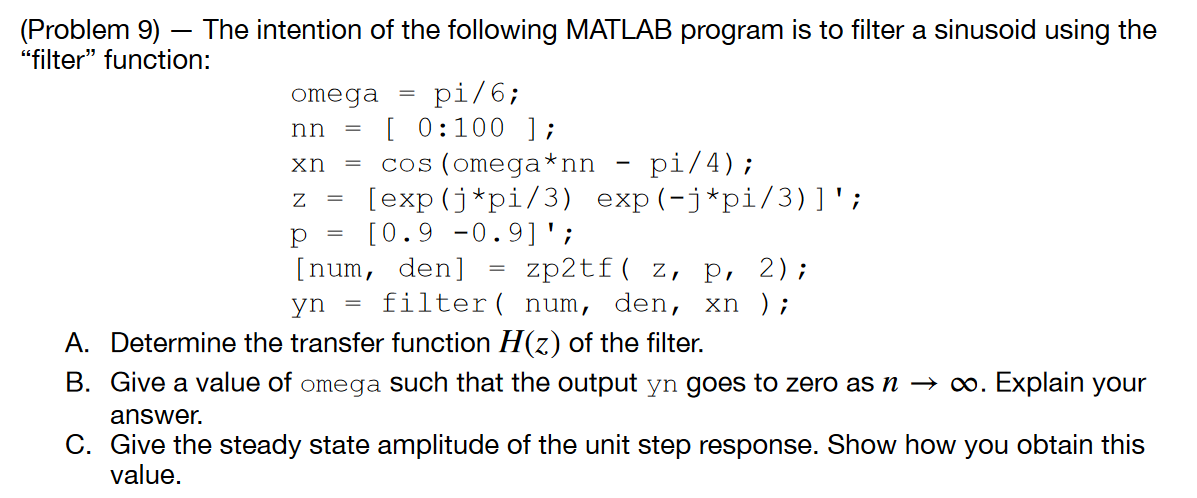 Solved nn xn = z = (Problem 9) – The intention of the | Chegg.com