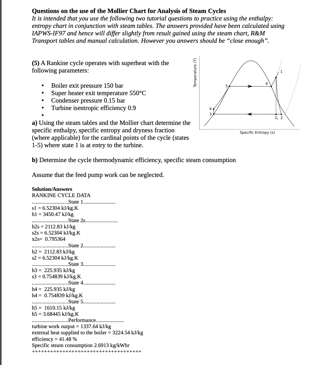 DE-5: Lesson 23. USE OF STEAM TABLES, MOLLIER CHART, NUMERICAL