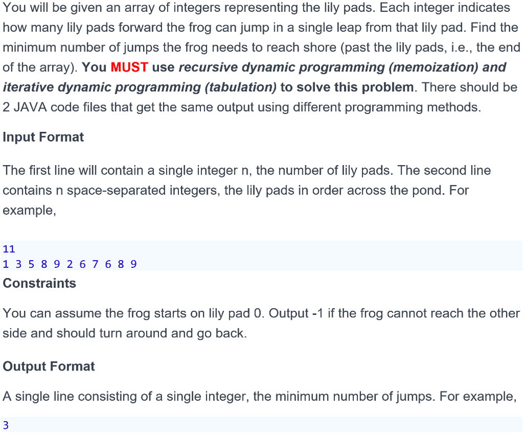 This is to be written in JAVA 8. Please make sure the | Chegg.com