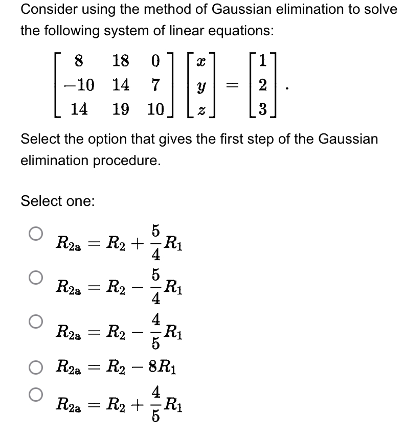Solved Consider using the method of Gaussian elimination to | Chegg.com