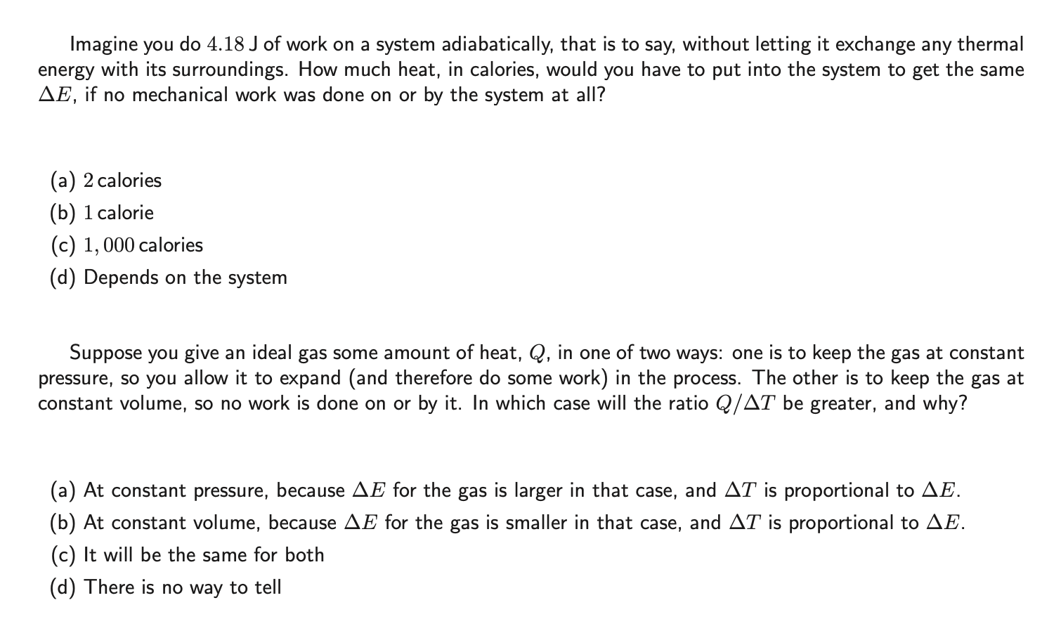 Solved Imagine You Do 4 18 J Of Work On A System Adiabati Chegg Com