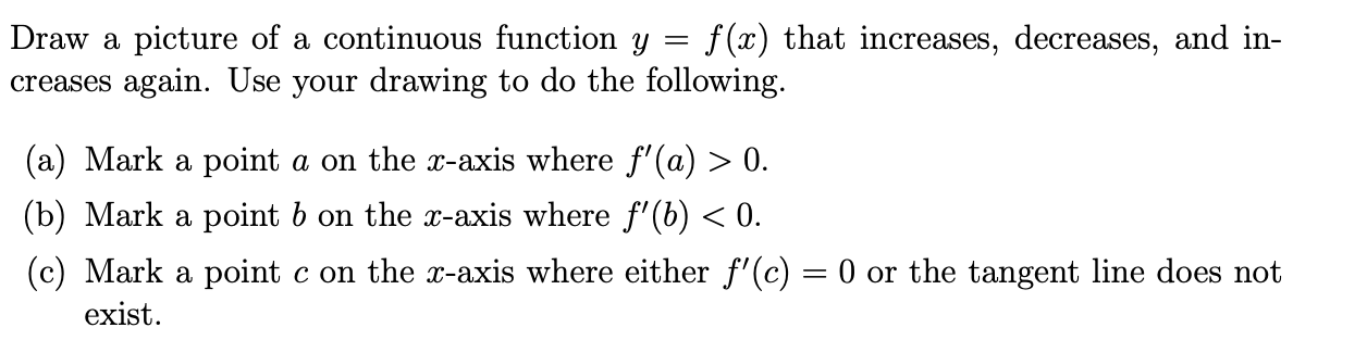 Solved Draw a picture of a continuous function y f(x) that | Chegg.com