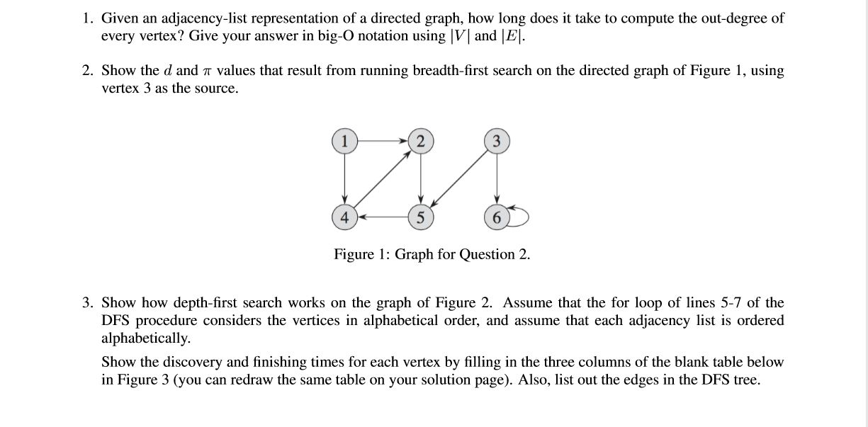 (Solved) : 1 Given Adjacency List Representation Directed Graph Long ...