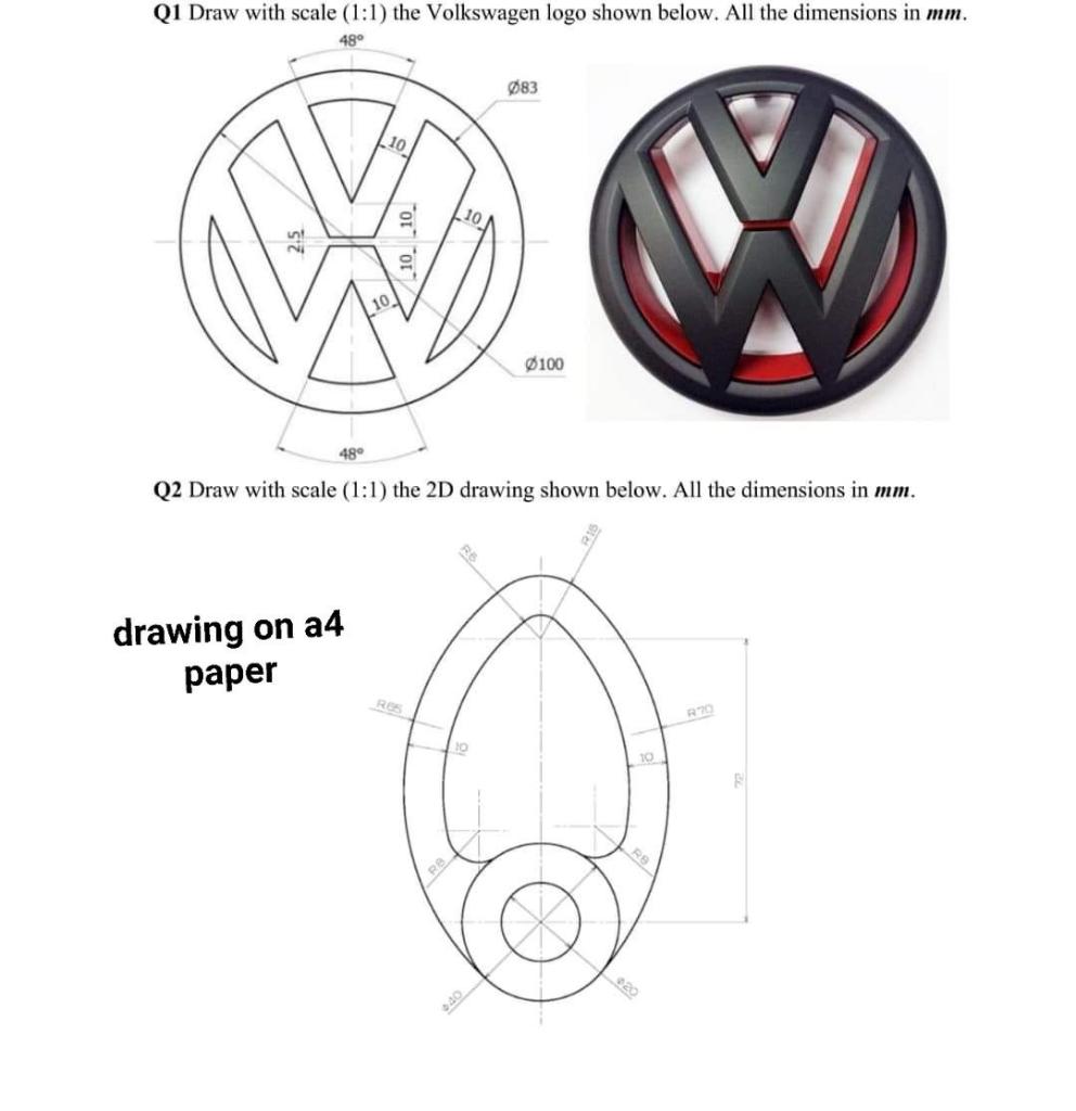 vw logo drawing