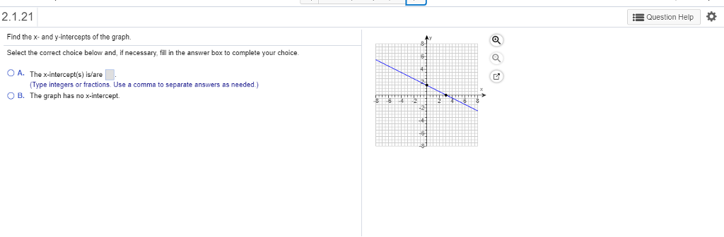 Solved 2.1.21 Question Help Find the x- and y-intercepts of | Chegg.com