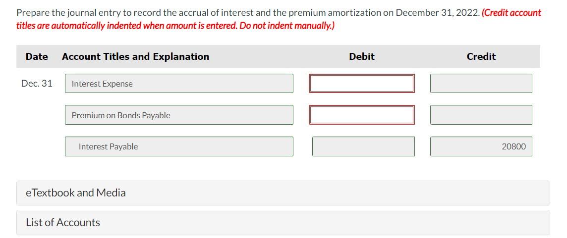 Solved Prepare the journal entry to record the accrual of | Chegg.com