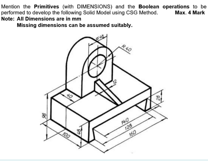 Solved Mention the Primitives (with DIMENSIONS) and the | Chegg.com