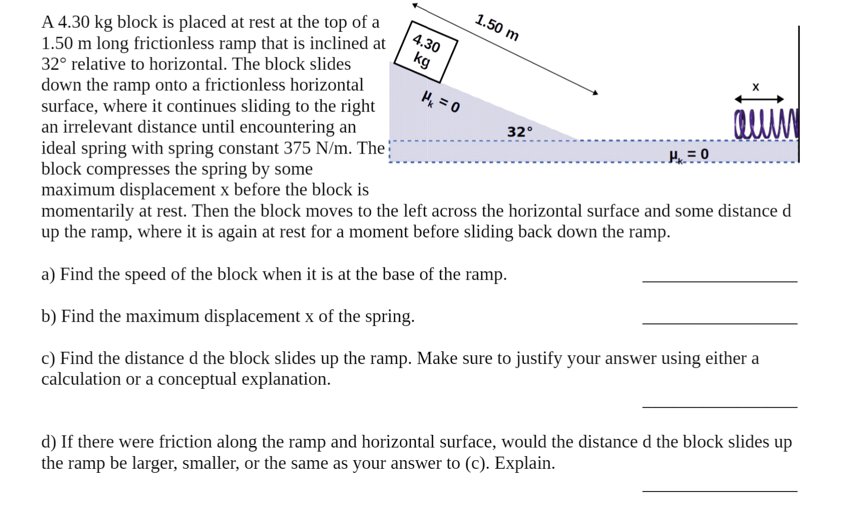 Solved A 4.30 Kg Block Is Placed At Rest At The Top Of A | Chegg.com