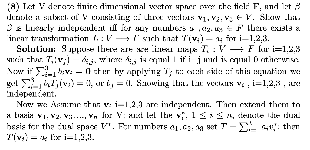 8 Let V Denote Finite Dimensional Vector Space O Chegg Com