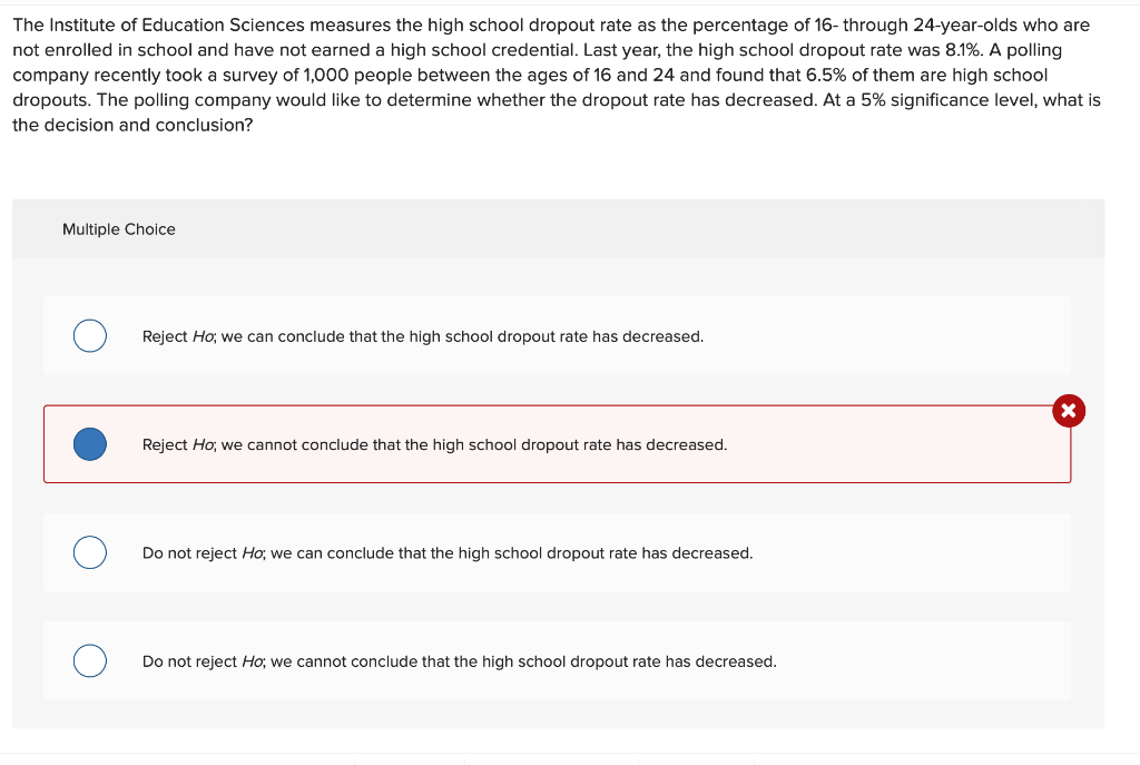 Solved The Institute Of Education Sciences Measures The High Chegg