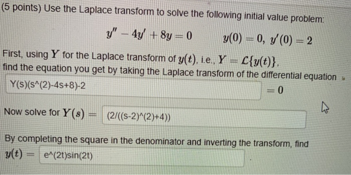 Solved (5 Points) Use The Laplace Transform To Solve The | Chegg.com