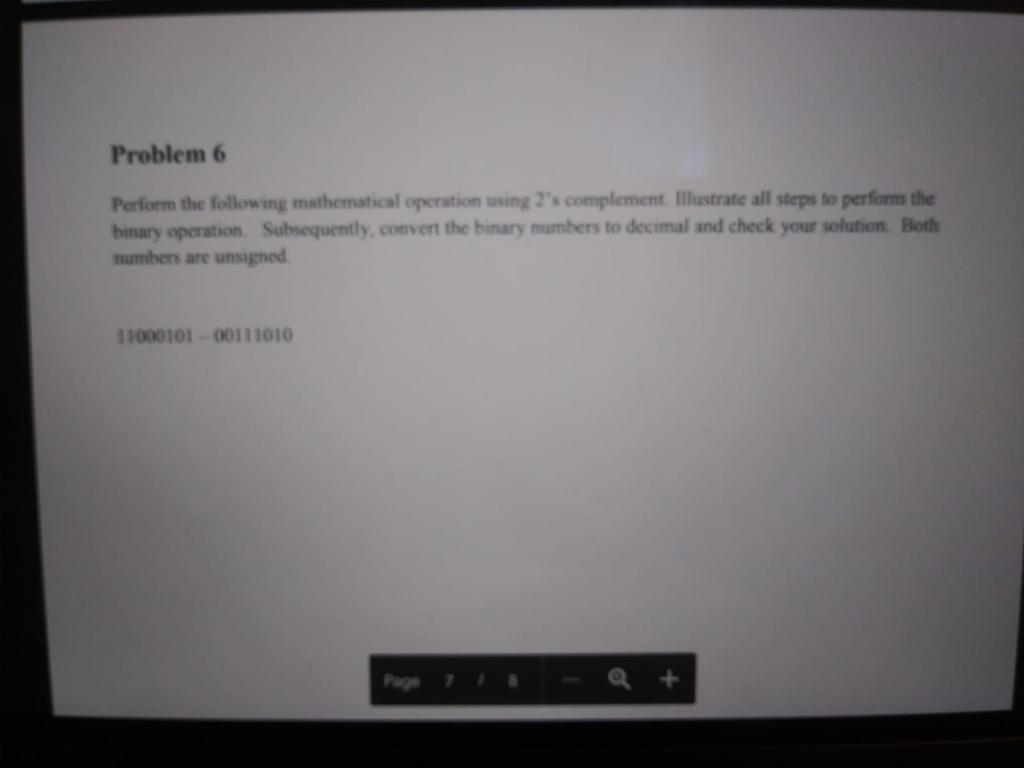 Solved Problem 6 Perform The Following Mathematical | Chegg.com