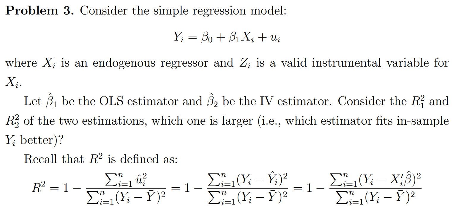 Solved Problem 3. Consider The Simple Regression Model: Y = | Chegg.com