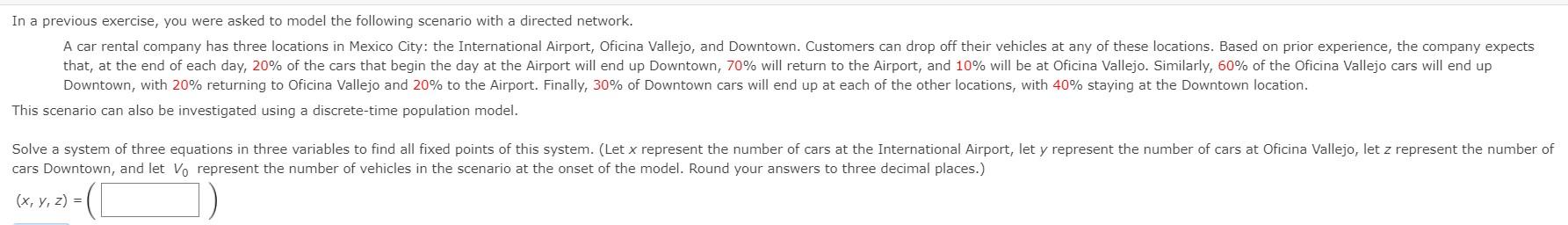 In a previous exercise, you were asked to model the | Chegg.com