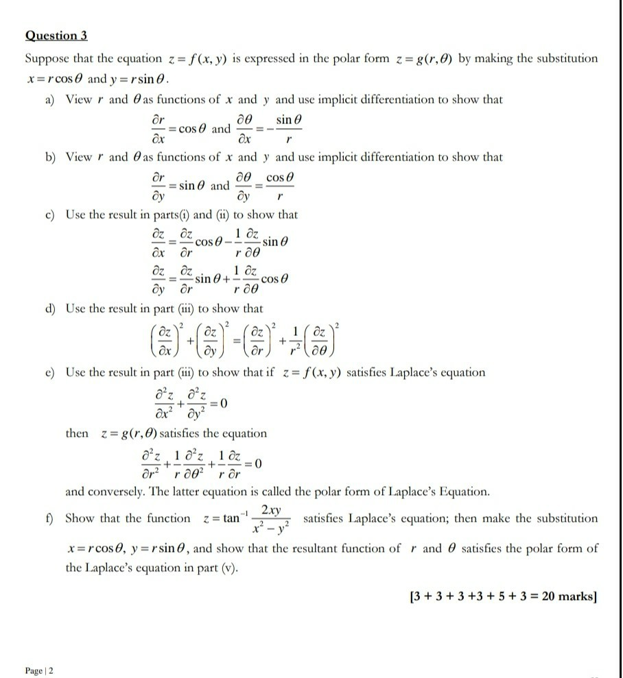 Solved Question 3 Suppose That The Equation Z F X Y Is Chegg Com